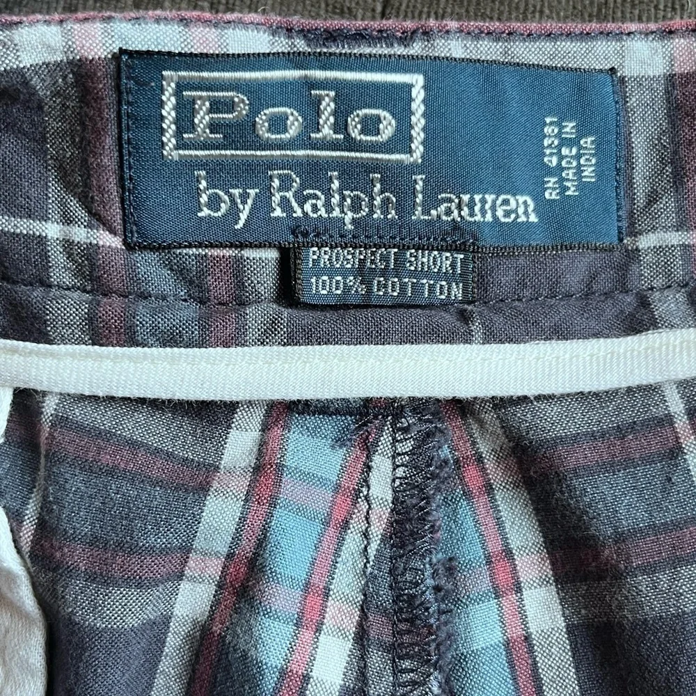 Polo Ralph Lauren Blue Burgundy Prospect Cotton Chino Preppy Shorts Size 36